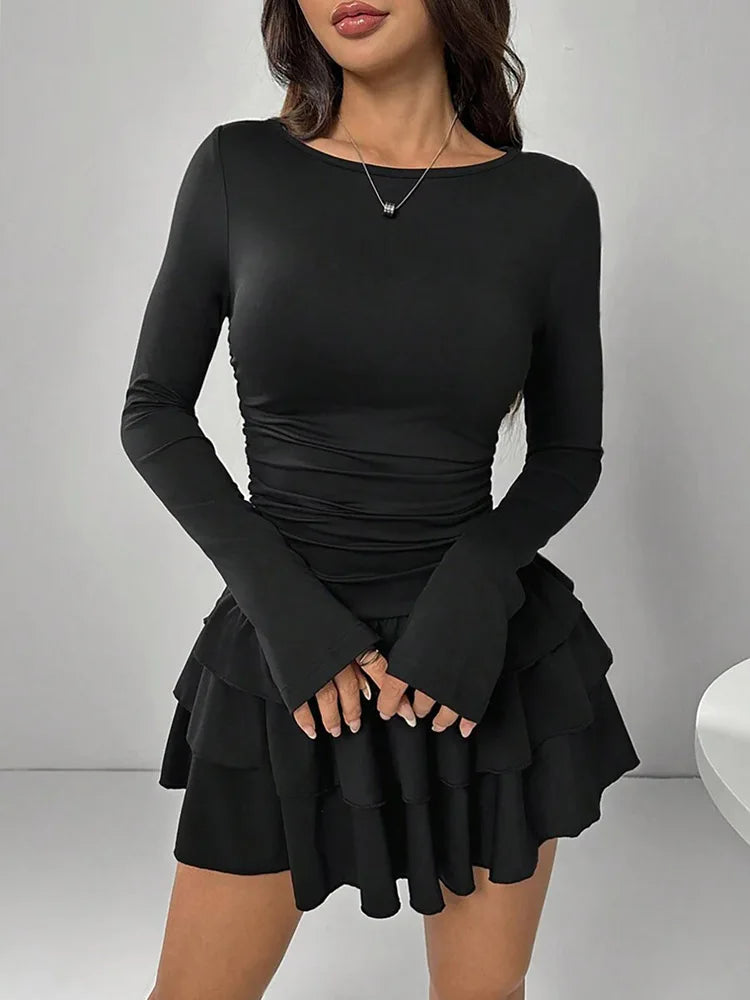 Elegant Cascading Ruffle Dress