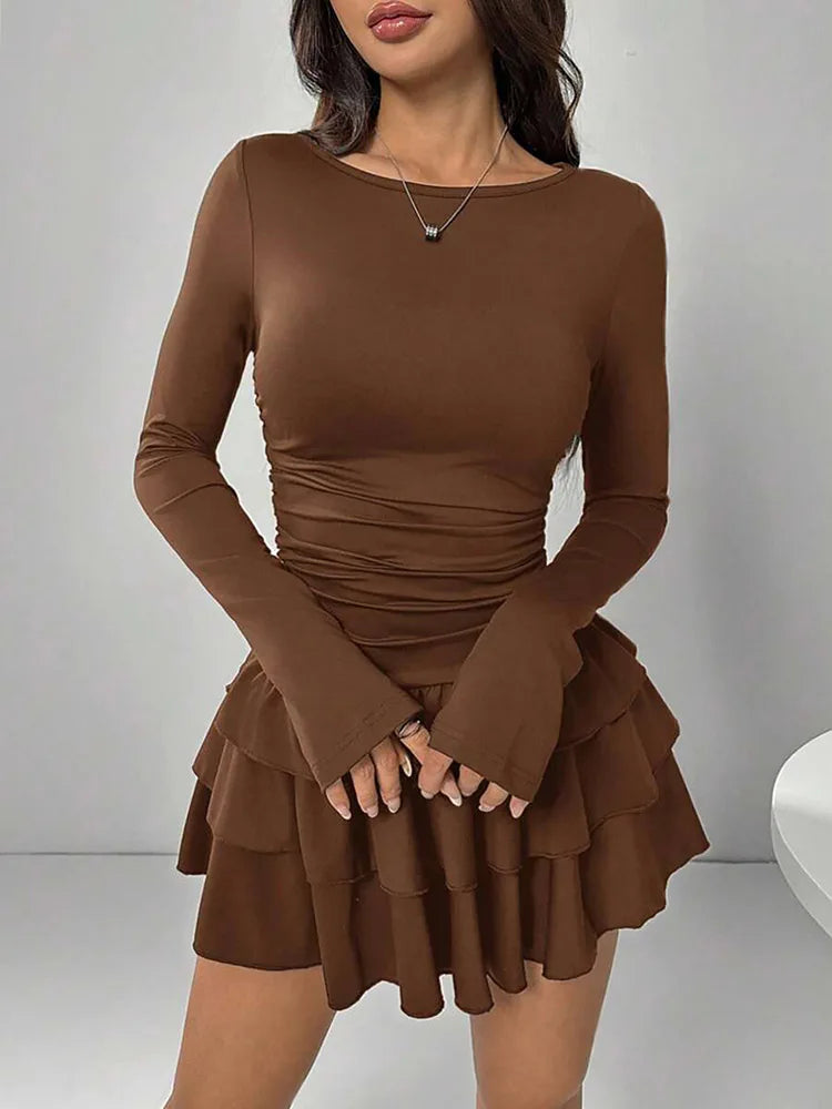 Elegant Cascading Ruffle Dress