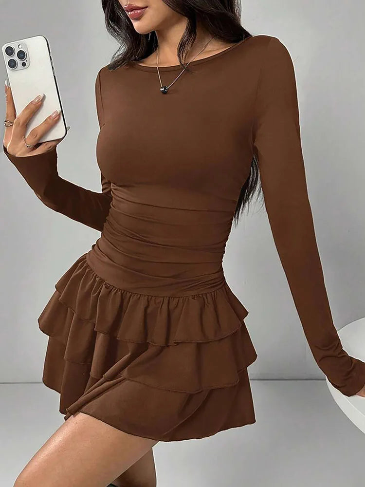 Elegant Cascading Ruffle Dress
